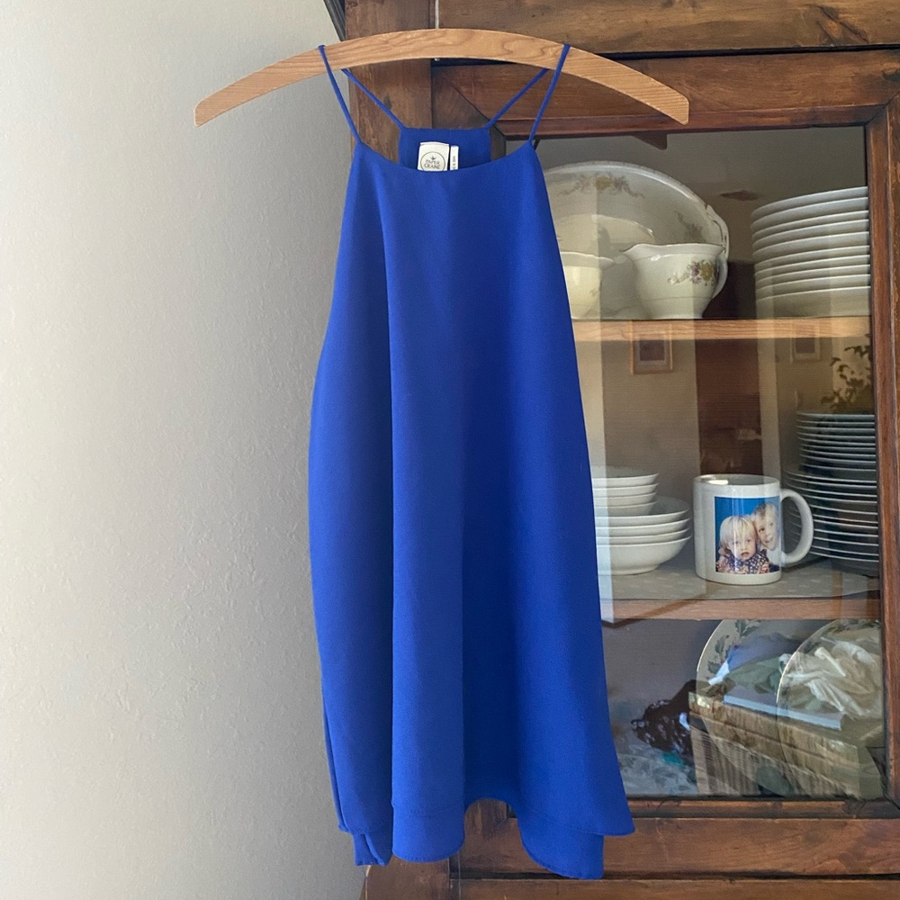 Paper Crane Royal Blue Square Neck Top